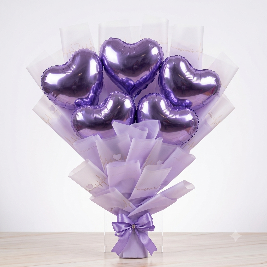 Purple Heart Balloon Bouquet