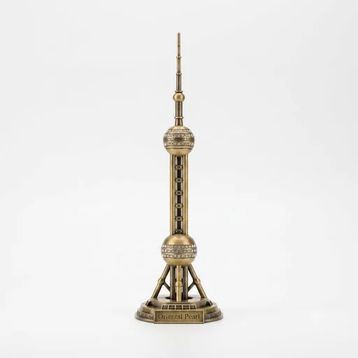 Oriental Pearl Bronze Statue