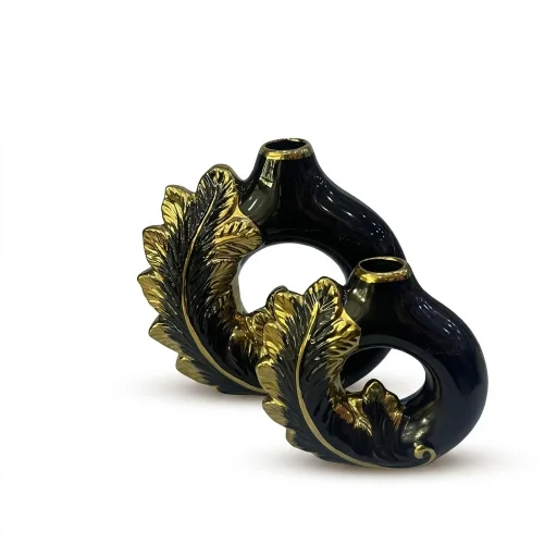 Vase black and gold (pair)