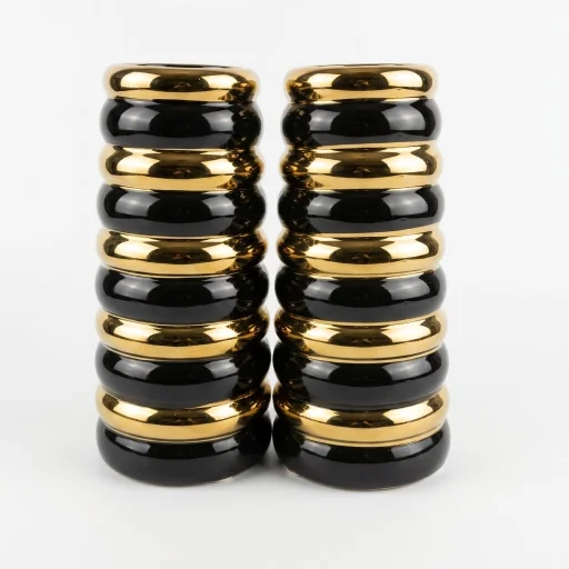 Black and Gold Vase (pair)