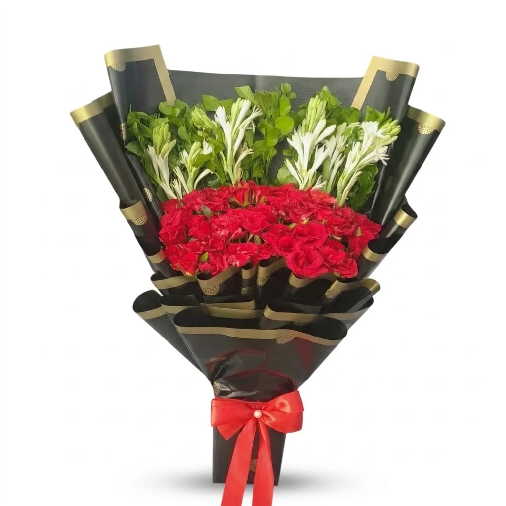 Long Bouquet Rose with Tube Rose