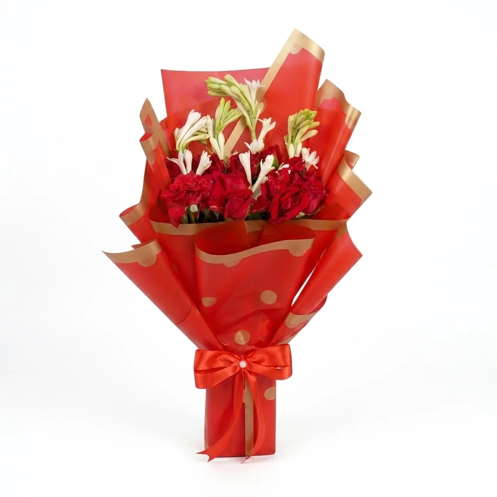 Long Bouquet Fresh Flower with Tube Rose