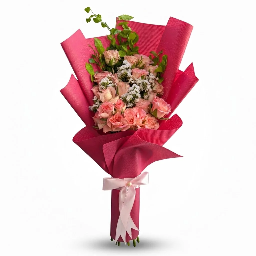 Pink Flower Bouquet with statice