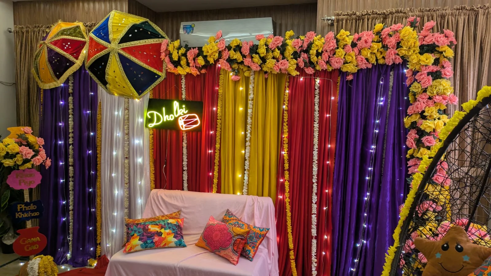 Dholki/Mehndi Stage Decor