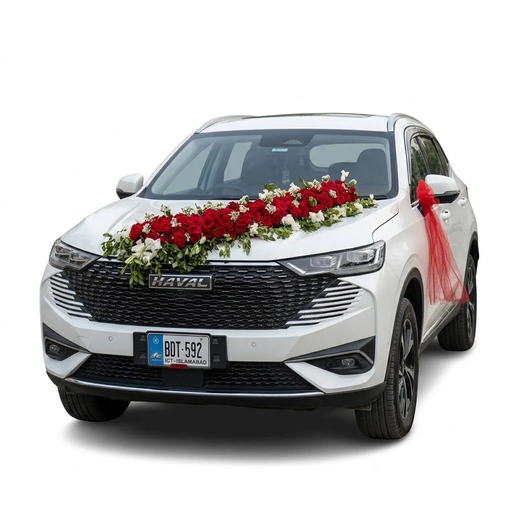 Car Decor - Flower Line with Side mirror net
