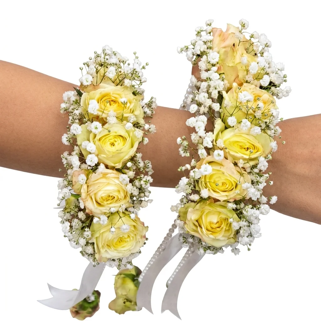 Fresh Flower Gajra pair - with Statice (Pair)