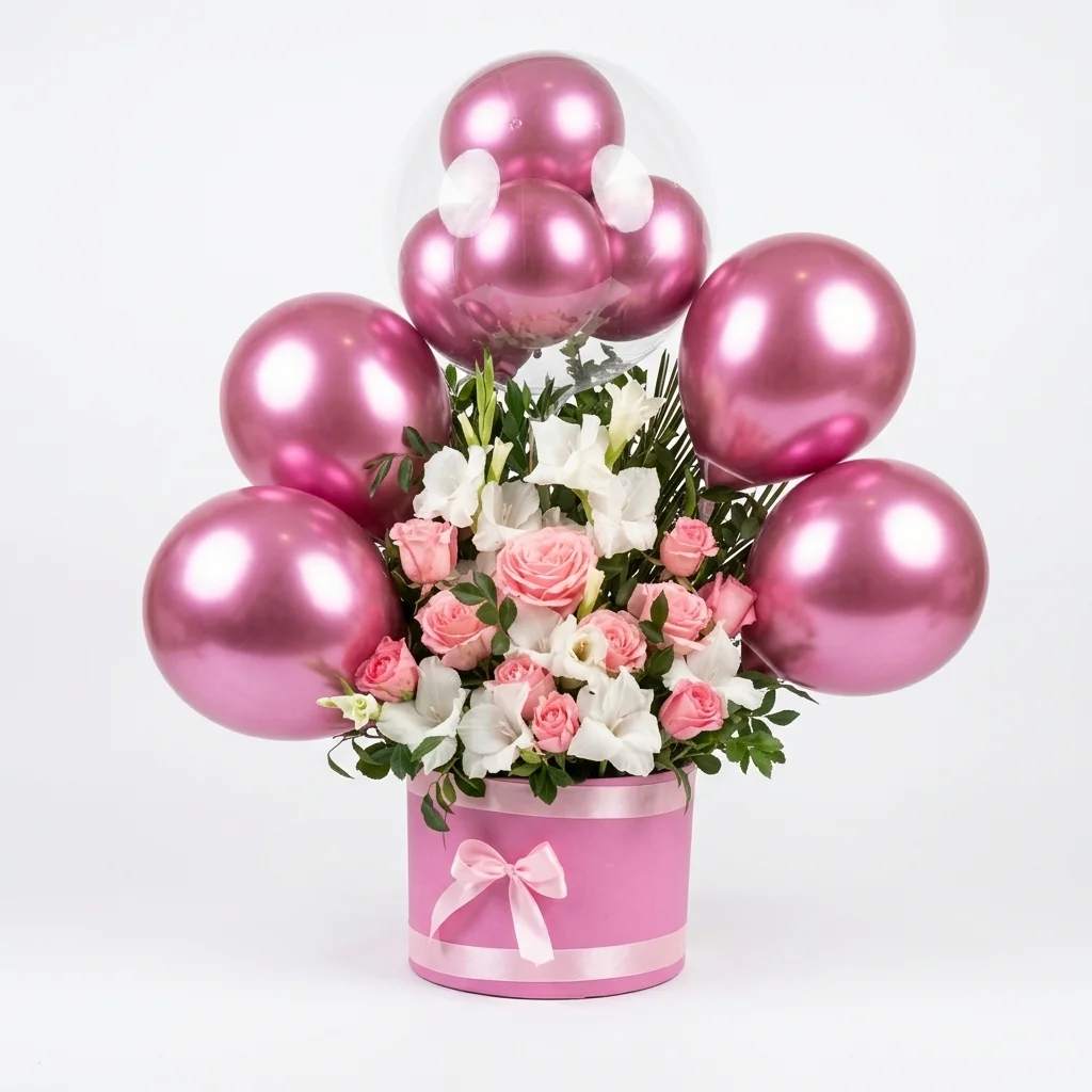 Flower Bouquet with Balloons