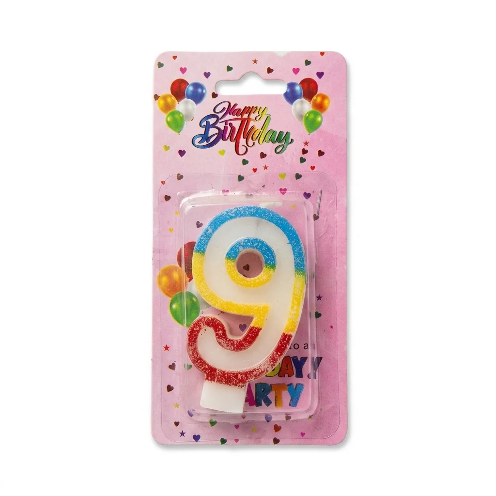 Colorful number candles 